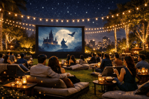 Movie night at the club