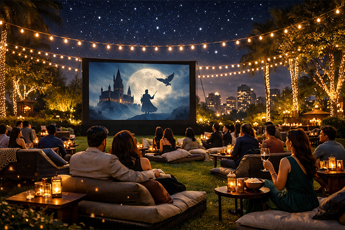 Movie night at the club